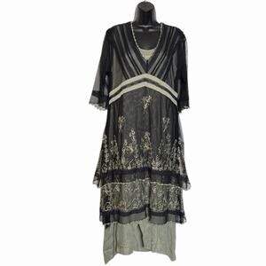 AGE OF LOVE NATAYA DRESS BOHO FAIRY WHIMSIGOTH VICTORIAN EDWARDIAN TITANIC XL